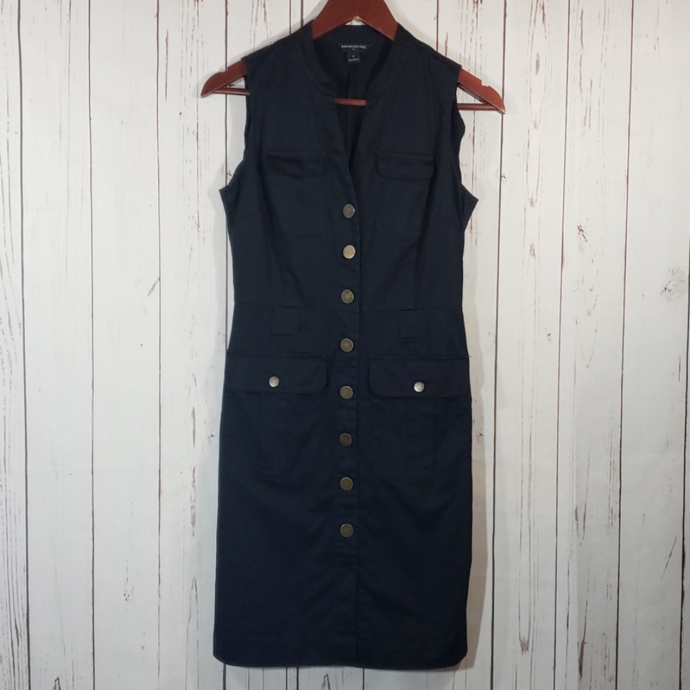 Banana Republic Black snap front dress 2